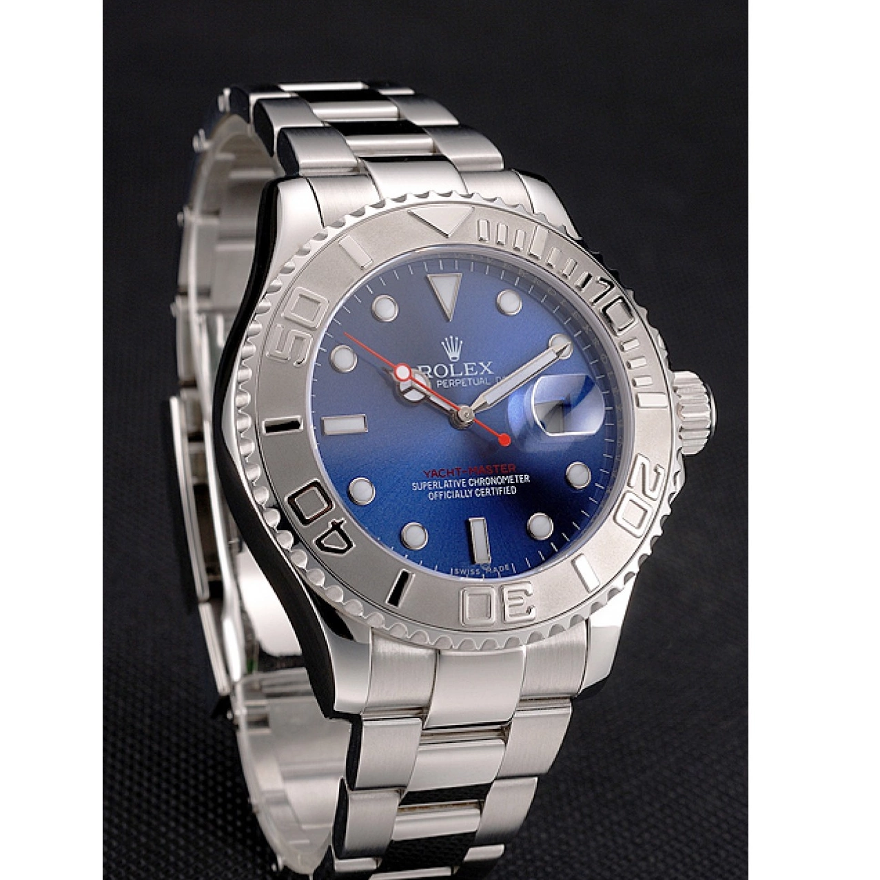 Aaa replica watch Bracelet Steel Case Stainless Blue Rolex And Yacht-Master Dial 0520